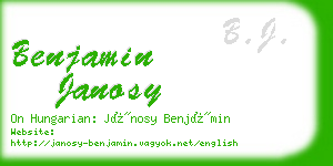 benjamin janosy business card